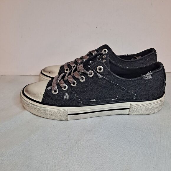 Blowfish Malibu Kensie Distressed Sneakers Women's Sz 11M Black Canvas - Picture 2 of 10